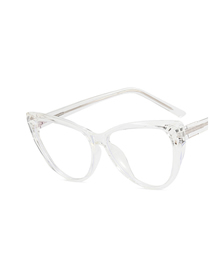 Fashion Transparent White Sheet Tr90 Cat Eye Large Frame Flat Mirror