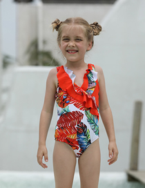 Fashion Color Printed Flash One Piece Children's Swimsuit