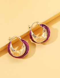 Fashion Purple Alloy Drip Oil Geometric Earrings