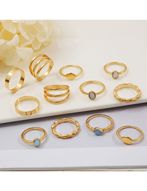 Fashion Gold Color Alloy Geometric Ring Set