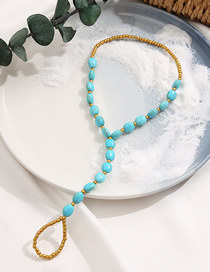Fashion Gold Color Turquoise Anklet