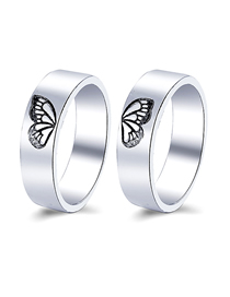 Fashion 3# Alloy Geometric Butterfly Ring Set
