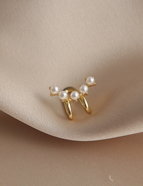 Fashion 3# Alloy Geometric Pearl Stud Earrings