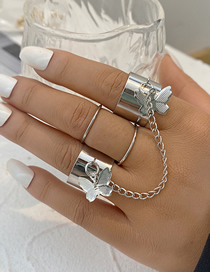 Fashion 18# Alloy Butterfly Link Ring