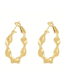Fashion Gold-2 Copper Wave Earrings