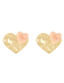 Fashion Gold-4 Copper Shell Love Stud Earrings (detachable)