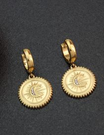 Fashion Earrings Titanium Geometric Moon Medal Earrings
