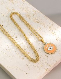 Fashion Orange Necklace Titanium Steel Drip Eye Medallion Necklace