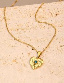 Fashion Necklace Titanium Diamond Pleated Heart Necklace