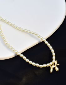 Fashion White Pearl Beaded Balloon Dog Necklace