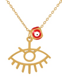 Fashion Red Titanium Steel Drip Eye Pendant Necklace