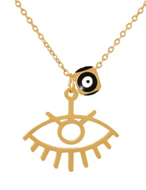 Fashion Black Titanium Steel Drip Eye Pendant Necklace