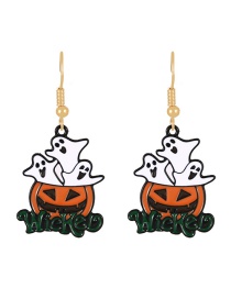 Fashion Color-2 Alloy Drop Oil Halloween Imp Pumpkin Earrings