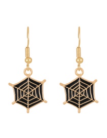 Fashion Color-2 Alloy Drop Oil Halloween Spider Web Earrings