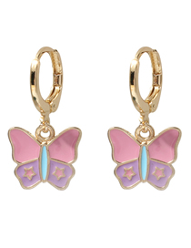 Fashion 2# Copper Drop Butterfly Earrings