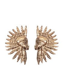 Fashion Gold Alloy Geometric Indian Half Circle Stud Earrings