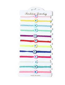 Fashion Color Colorful Cord Braided Eye Bracelet Set