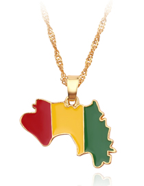 Fashion Guinea (2) Alloy Drip Oil Flag Necklace
