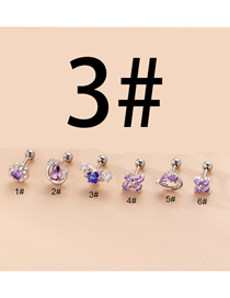 Fashion Silver 3# Stainless Steel Diamond Double Head Screw Piercing Stud Earrings