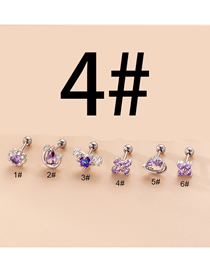 Fashion Silver 4# Stainless Steel Diamond Double Head Screw Piercing Stud Earrings
