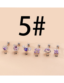 Fashion Silver 5# Stainless Steel Diamond Double Head Screw Piercing Stud Earrings