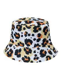 Fashion Yellow Polyester Gradient Leopard Bucket Hat