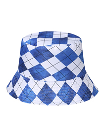Fashion Blue Polyester Geometric Diamond Bucket Hat