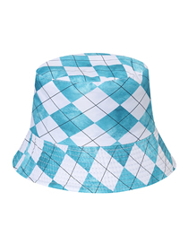 Fashion Mint Green Polyester Geometric Diamond Bucket Hat