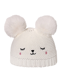 Fashion White Wool Knitted Double Wool Ball Cartoon Pullover Cap