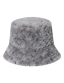 Fashion Grey Faux Rabbit Bucket Hat