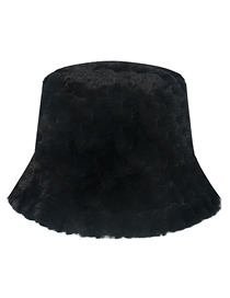 Fashion Black Faux Rabbit Bucket Hat