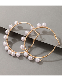 Fashion Gold Alloy Geometric Pearl Earrings