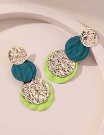 Fashion Green Alloy Geometric Round Stud Earrings