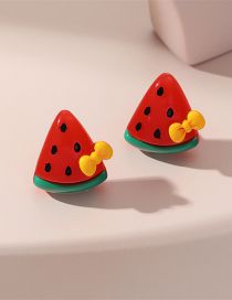 Fashion 28# Resin Geometric Watermelon Stud Earrings