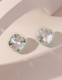 Fashion 42# Resin Diamond Square Stud Earrings