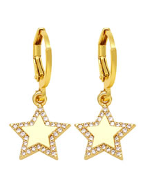 Fashion Star Brass Diamond Star Earrings