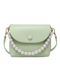 Fashion Light Green Pearl Hand Flap Crossbody Bag
