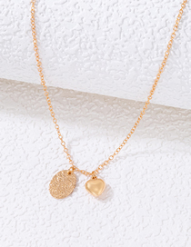 Fashion Gold Alloy Heart Disc Necklace