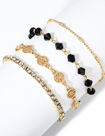 Fashion Gold Alloy Diamond Claw Chain Anklet Set