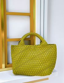 Fashion Fruit Green Solid Color Woven Large Capacity Tote