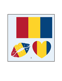 Fashion 3 Romania (2) Environmental Protection Waterproof Flag Lips Love Tattoo Stickers