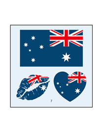 Fashion 7 Australia (2) Environmental Protection Waterproof Flag Lips Love Tattoo Stickers