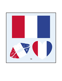 Fashion 14 France (2) Environmental Protection Waterproof Flag Lips Love Tattoo Stickers