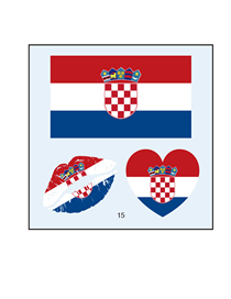 Fashion 15 Croatia (2) Environmental Protection Waterproof Flag Lips Love Tattoo Stickers