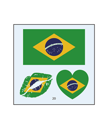 Fashion 20 Brazil (2) Environmental Protection Waterproof Flag Lips Love Tattoo Stickers