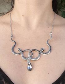 Fashion Silver Alloy Geometric Snake Necklace