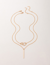 Fashion Gold Alloy Geometric Vertical Bar Double Layer Necklace