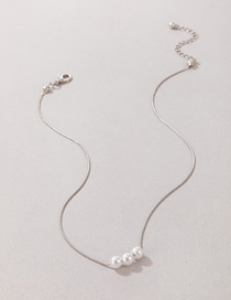 Fashion Silver Alloy Geometric Pearl Necklace