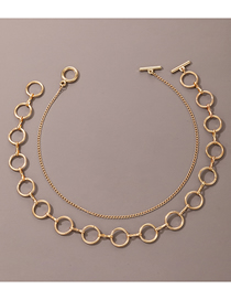 Fashion Gold Alloy Geometric Ring Chain Ot Buckle Necklace Set