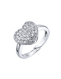 Fashion 1 White Gold Ring Brass Diamond Heart Ring